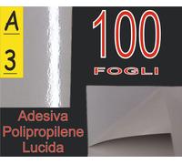 100 ff A3 VINILE PVC ADESIVA BIANCA LUCIDA POLIPROPILENE X STAMPANTE LASER