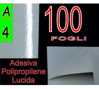 100 FF A4 ADESIVA VINILE BIANCA LUCIDA POLIPROPILENE X STAMPANTE LASER PVC