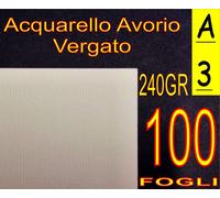 100 FF ACQUARELLO AVORIO STAMPANTE A3 240GR ATTESTATI DIPLOMA