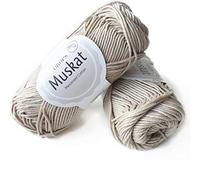 100% filato di cotone per lavoro a maglia e uncinetto, 3 o leggero, DK, peso pettinato, gocce muskat, 1,8 oz 109 yards per gomitolo 61 Taupe chiaro