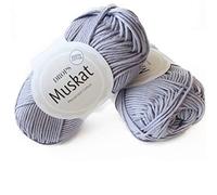 100% filato di cotone per lavoro a maglia e uncinetto, 3 o leggero, DK, peso pettinato, gocce muskat, 1,8 oz 109 yards per gomitolo 01 Lavanda