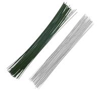 100 fili per fiori, filo a gambo di fiori, per bouquet di fiori, banchetti, fai da te, matrimonio, decorazione (bianco, verde)