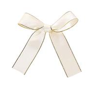 100 fiocchi da regalo double-face con nastro dorato, piccoli fiocchi di raso per fai da te, matrimonio, Natale, feste, compleanno, bottiglie di vino, scrapbooking, 9,5 x 9,5 cm, crema