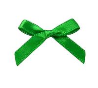 100 fiocchi in raso pre-legati, double-face, multicolore, 3 cm x 3,5 cm, per artigianato, matrimoni, confezioni regalo. Fiocchi da 7 mm (verde smeraldo (IO), fiocco semplice da 7 mm