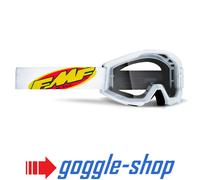 100% FMF Powercore Motocross MX Occhiali - Core Bianco Trasparente/Mirror Lente