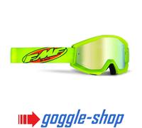 100% FMF Powercore Occhiali Motocross MX - CORE GIALLO CHIARO / LENTE A SPECCHIO