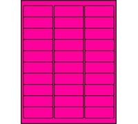 100 fogli/3000 fluorescente logistica e Word compatibile Dimensioni etichette per indirizzi 30UP 6,7 x 2,5 cm 30 etichette per foglio. A getto d' inchiostro e laser. Made in USA Fluorescent Pink