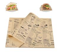 100 Fogli 38×28cm Carta Alimentare, Carta Di Riso Alimentare, Per Panini, Patatine Fritte, Hamburger, Formaggio, Torte