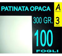 100 FOGLI A3 CARTA PATINATA OPACA STAMPANTI LASER BIGLIETTI VISI 300 GR F.TO A3