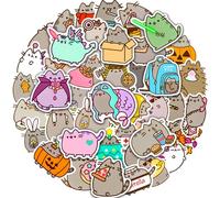100 Fogli Adesivi Impermeabili a Forma di Gatto Cartone Animato, Anime Kawaii Adesivi in Vinile,Cute Cartoon Cat Stickers per Bambini,Carino Gattino Sticker per Valigia Moto Laptop Skateboard Tazza