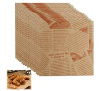 100 Fogli Carta Alimentare,33x23cm Carta Cerata Ecologica,Vecchio Stile Vecchio Giornale, Ideale per Imballaggio Alimenti, Panini, Hamburger, Patatine - Perfetti per Uso Domestico e Professionale