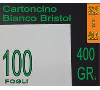 100 FOGLI CARTA CARTONCINO BIANCA BIGLIETTI BRISTOL X LASER INKJET A3+ 32,9X48,3
