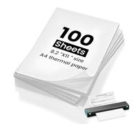(100 Fogli) Carta Termica A4 per Stampante, Compatibile con la maggior parte delle stampanti termiche, Senza BPA, asciugatura rapida, carta per stampante termica per documenti, pagine web e foto.