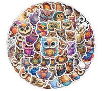 100 Fogli di Adesivi con Gufi, Adesivi Carini, Adesivi con Graffiti di Cartoni Animati, Adesivi con Animali, Adesivi Impermeabili