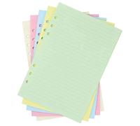 100 fogli di carta colorata a righe, quaderno righe, formato A5, per Filofax, 6 fori perforati, fogli sfusi ricaricabili, per agenda, appunti, riunioni, viaggi