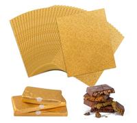 100 fogli di carta da imballaggio in oro, carta per Dubai Cioccolatini, 25×20cm, include 120 adesivi di chiusura, adatta per caramelle,confezioni regalo stile Dubai,DIY artigianal