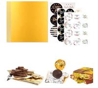 100 fogli di carta da regalo per cioccolatini,per dubai chocolate, con retro in carta spessa, per Natale, matrimoni, compleanni, dolci fatti in casa, 19 x 16 cm+4 Adesivi