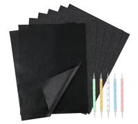 100 fogli di carta da ricalco in carbonio nero con 5 penne per goffratura e punteggiatura