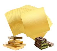 100 fogli di carta involucro in lamina dorata alluminio cioccolato imballaggio caramelle per fai da te, cioccolato Dubai, caramelle e cioccolatini, carta da regalo per decorazione 20 x 20 cm