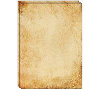 100 fogli di carta riciclata vecchio stile/vintage, formato DIN A4 riciclata, ideali per inviti e lettere vintage (100)