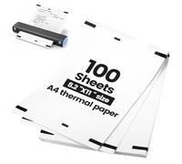 100 fogli di carta termica A4, formato A4, carta termica ad asciugatura rapida, per la maggior parte delle stampanti termiche A4, carta termica per documenti, pagine web, foto