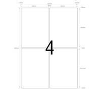 100 fogli di etichette adesive universali DIN A4 400, autoadesive, 105 x 148 mm, adatte per stampanti laser/a getto d'inchiostro/fotocopiatrici.