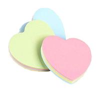 100 fogli di foglietti adesivi a forma di cuore, in carta per cartoni animati, mini note adesive, 7,6 x 7,6 cm, pratica lavorazione alla moda