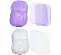100 fogli di sapone portatili, mini fogli di sapone portatili da viaggio, usa e getta, solubili in acqua, per lavare le mani, bagno, sapone, campeggio, escursionismo e shampoo, per esterni (bianco e