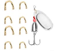 100 forcine da pesca fai da te EasySpin per esche spinnerbait e cucchiai, componenti in filo metallico per la realizzazione di esche d'acqua dolce e salata (argento grande)