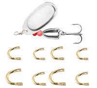 100 forcine da pesca fai da te EasySpin per esche spinnerbait e cucchiai, filo metallico per la realizzazione di esche d'acqua dolce e salata (argento medio)