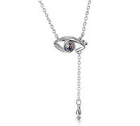 100 Frasi in Diverse Lingue Ti Amo Collana placcata in Platino Elfo Femminile Lacrime Ciondolo Catena clavicola Gioielli, collane con Ciondolo