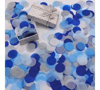 100 g, coriandoli colorati in tessuto, 2,5 cm, coriandoli in carta, coriandoli grandi, rotondi, per palloncini, confezione regalo, matrimonio, San Valentino, compleanno, decorazione blu