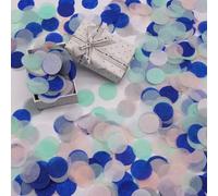 100 g, coriandoli colorati in tessuto, 2,5 cm, coriandoli in carta, coriandoli grandi, rotondi, per palloncini, confezione regalo, matrimonio, San Valentino, compleanno, decorazione rosa blu