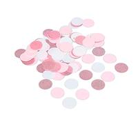 100 g di coriandoli di carta glitter rosa, bianchi e oro, coriandoli ecologici biodegradabili per matrimoni, feste per baby shower e decorazioni per tavoli, inclusi coriandoli per (Cerchio)