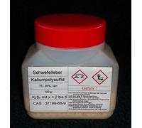 100 g di fegato di zolfo, polisolfide di potassio K2Sx (75-85% puro) per brunire rame e argento (invecchiare artificialmente)