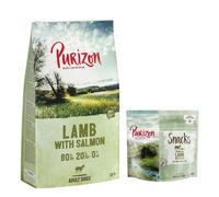 100 g Snack Gratis! 12 kg Purizon Crocchette per cani - Adult Agnello & Salmone