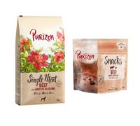 100 g Snack Gratis! 12 kg Purizon Crocchette per cani - Adult Single Meat: Manzo con Fiori di ibisco