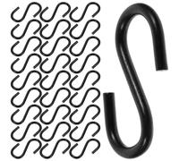 100 Ganci a Forma di S in Ferro Nero per Cucina e Armadio, Ganci Multifunzione Installazione Semplice come Accessori Salvaspazio Sopra Porta