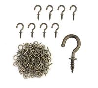 100 Ganci a Vite Piccoli da 1/2 Pollici per Legno - Ganci per Appendere Piante e Decorazioni Artistiche