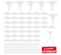 100 Ganci da Soffitto Adesivi Trasparenti 22MM con Anelli in Metallo - Ganci per Soffitto Autoadesivi Senza Fori per Piante Luminaria - Command Ceiling Hooks per Bagno Cucina Soggiorno