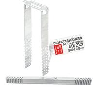 100 ganci diretti da 60/225 mm, per cartongesso, per profili CD 60/27, da soffitto, spessore del materiale: 0,8 mm, gancio a U, montaggio preciso del profilo del soffitto
