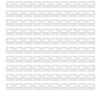 100 ganci in plastica trasparente autoadesivi per merchandising, per appendere la scheda, soluzione di archiviazione domestica