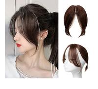 100% Genuine Topper Separazione laterale centrale capelli veri, 11 pollici Toppers per capelli per le donne estensioni dei capelli umani reali, per le donne con frangia più sottile frangia capelli