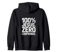 100% Gesù Zero Compromesso Fede Cristiana Felpa con Cappuccio