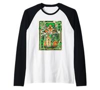 100% Giapponese Ukiyo E Fox Spirit Maglia con Maniche Raglan