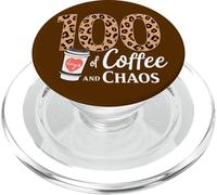 100 giorni di caffè e caos 100 ° giorno scuola retrò leopardo PopSockets PopGrip per MagSafe
