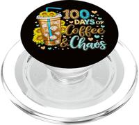 100 giorni di caffè e caos, divertente occupato scuola insegnante vita PopSockets PopGrip per MagSafe