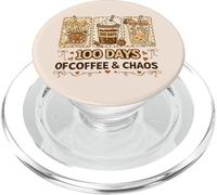 100 giorni di caffè e caos, divertente occupato scuola insegnante vita PopSockets PopGrip per MagSafe