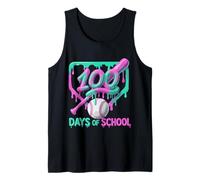 100 Giorni di Scuola Baseball Ice Cream Drip Giocatore 100 ° Giorno Canotta