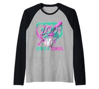 100 Giorni di Scuola Baseball Ice Cream Drip Giocatore 100 ° Giorno Maglia con Maniche Raglan